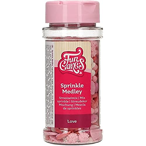 FunCakes Sprinkle Medley Liebe: Zuckerstreusel, großartiger Geschmack, perfekt zum Dekorieren von Kuchen, Sprinkle Mix. 180 g. von FunCakes