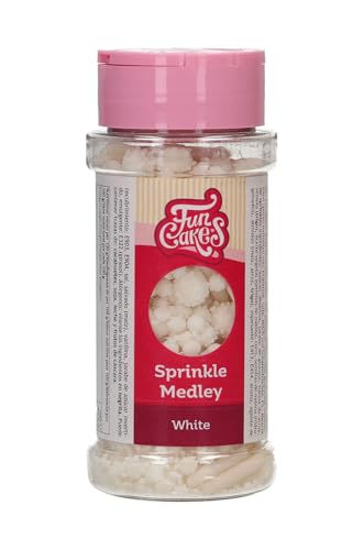 FunCakes Sprinkle Medley White: Zuckerstreusel, Großartiger Geschmack, gut zum Dekorieren von Kuchen, Torten und Cakes, Sprinkle Mix. 65 g. von FunCakes