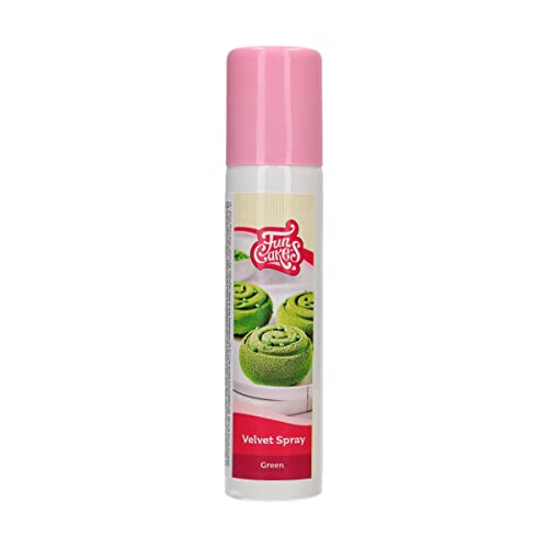 FunCakes Velvet Spray Grün: Färbespray, zum einfachen Aufsprühen einer Samtschicht auf Torten, perfekt für die Tortendekoration. 100 ml. von FunCakes
