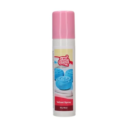 FunCakes Velvet Spray Himmelblau: Lebensmittelfarbe Spray, zum einfachen Aufsprühen einer Samtschicht auf Torten, perfekt für die Tortendekoration 100 ml von FunCakes