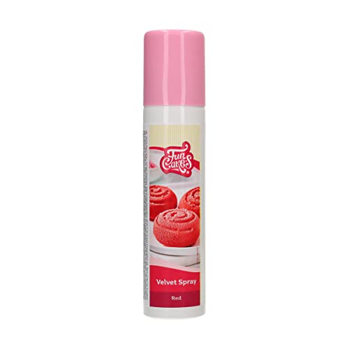 FunCakes Velvet Spray Rot: Färbespray, zum einfachen Aufsprühen einer Samtschicht auf Torten, perfekt für die Tortendekoration. 100 ml. von FunCakes