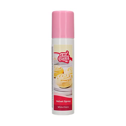 FunCakes Velvet Spray Weiß Choco: Färbespray, zum einfachen Aufsprühen einer Samtschicht auf Torten, perfekt zum Dekorieren von Torten. 100 ml. von FunCakes
