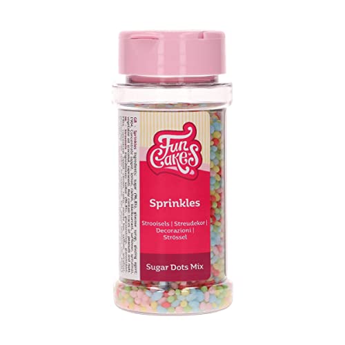 FunCakes Zucker Dots Mix: Kuchenstreusel, köstlicher Geschmack, perfekt zum Dekorieren von Kuchen und Cupcakes, Zucker Dots. 80 g von FunCakes