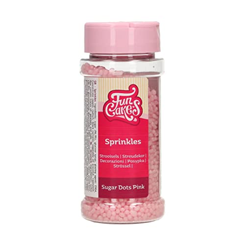 FunCakes Zucker Dots Rosa: Kuchenstreusel, köstlicher Geschmack, perfekt zum Dekorieren von Kuchen und Cupcakes, Zucker Dots. 80 g von FunCakes