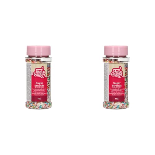 FunCakes Zucker Strands Mix: Kuchenstreusel, großartiger Geschmack, perfekt zum Dekorieren von Kuchen, Cupcake-Streusel. 80 g. (Packung mit 2) von FunCakes
