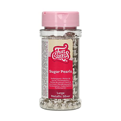 FunCakes Zuckerperlen Groß Metallic Silber: Kuchenstreusel, guter Geschmack, perfekt zum Dekorieren von Kuchen, essbare Zuckerperlen. 80 g. FunCakes Zuckerperlen Groß Metallic Silber: Kuchenstreusel, guter Geschmack, perfekt zum Dekorieren von Kuchen, essbare Zuckerperlen. 80 g. von FunCakes