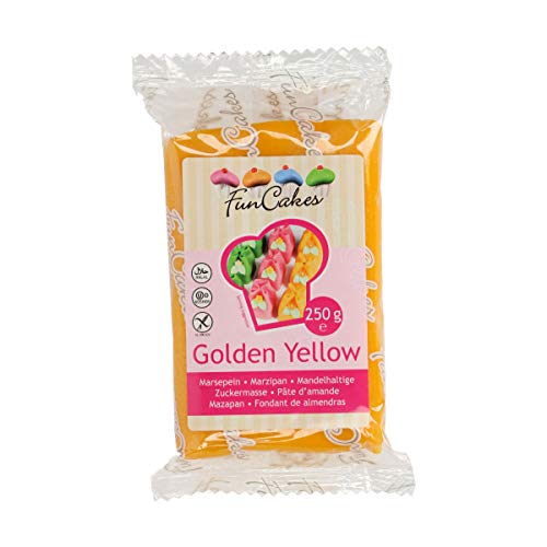 FunCakes mandelhaltige Zuckermasse Golden yellow, 1er Pack (1 x 250 g) von FunCakes