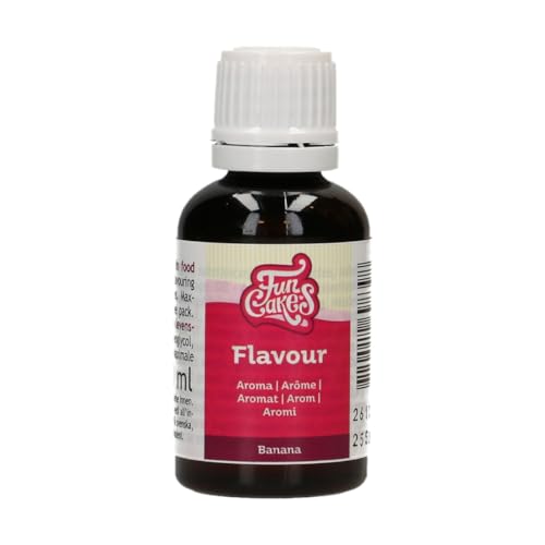 Funcakes Flavours Banane Lebensmittel Aroma Flüssig - 30 ml - Intensives Aroma - Alkoholfrei und Halal - Lebensmittelaroma Geschmack für Backen, Glasuren, Teigen, Eiscreme und Soßen Funcakes Flavours Banane Lebensmittel Aroma Flüssig - 30 ml - Intensives Aroma - Alkoholfrei und Halal - Lebensmittelaroma Geschmack für Backen, Glasuren, Teigen, Eiscreme und Soßen von FunCakes