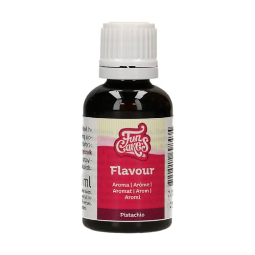 Funcakes Flavours Pistazie Lebensmittel Aroma Flüssig - 30 ml - Intensives Aroma - Alkoholfrei und Halal - Lebensmittelaroma Geschmack für Backen, Glasuren, Teigen, Eiscreme und Soßen von FunCakes
