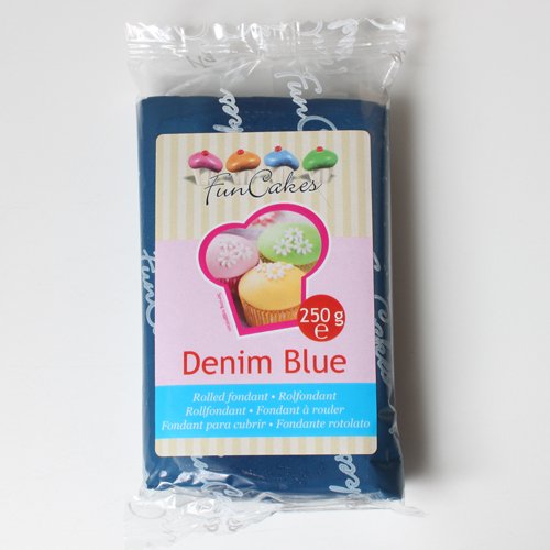 Funcakes Rollfondant in vielen verschiedenen Farben -250g- (Denim Blue) von FunCakes