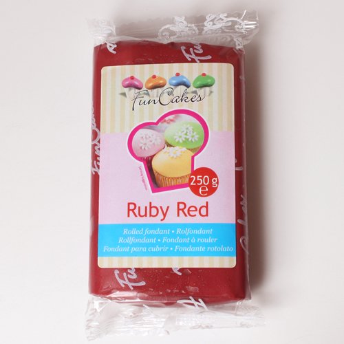 Funcakes Rollfondant in vielen verschiedenen Farben -250g- (Ruby Red) von FunCakes