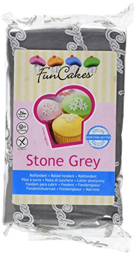 Funcakes Rollfondant in vielen verschiedenen Farben -250g- (Stone Grey) von FunCakes