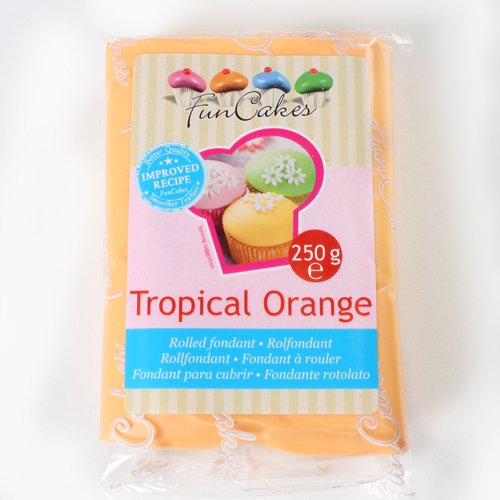 Funcakes Rollfondant in vielen verschiedenen Farben -250g- (Tropical Orange) von FunCakes