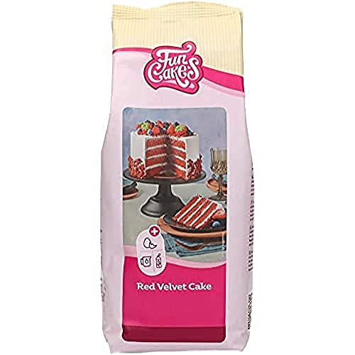 FunCakes Mix für Red Velvet Cake - Einfach zu verwendender Backmischung, schön weicher und flauschiger Kuchen mit leichtem Schokoladengeschmack - 1 Kg von FunCakes