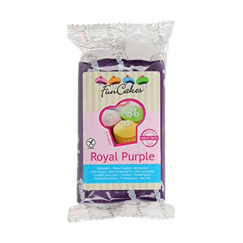FunCakes Fondant Royal Purple: Einfach zu Verwenden, Glatt, Elastisch, Weich und Schmeidig, Perfekt zum Dekorieren von Torten, Halal, Koscher und Glutenfrei. 250 g von FunCakes