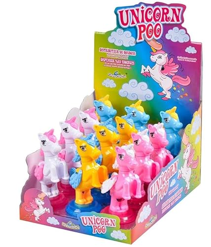 Unicorn Poo Einhorn Spielzeug mit komprimierten Süßigkeiten, 12 Stück von Funny Candy