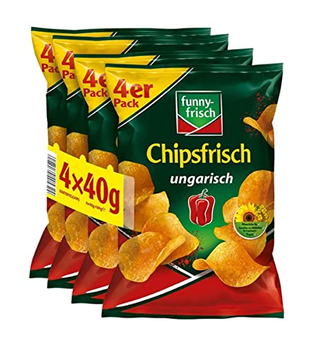 funny-frisch Chipsfrisch ungarisch, 4er Pack (4 x 40 g) von Funny-Frisch