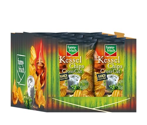 funny-frisch Kessel Chips Cross Cut Ranch Sauce Style, 10er Pack (10 x 120 g) von Funny-Frisch