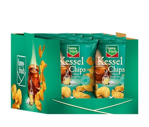 funny-frisch Kessel Chips Salt und Vinegar,10er Pack (10 x 120 g) von Funny-Frisch