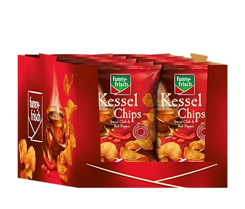 funny-frisch Kessel Chips Sweet Chili und Red Pepper,10er Pack (10 x 120 g) von Funny-Frisch