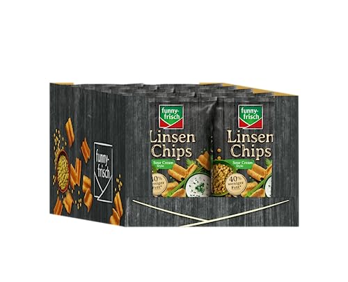 funny-frisch Linsen Chips Sour Cream, 12er Pack (12 x 90 g) von Funny-Frisch