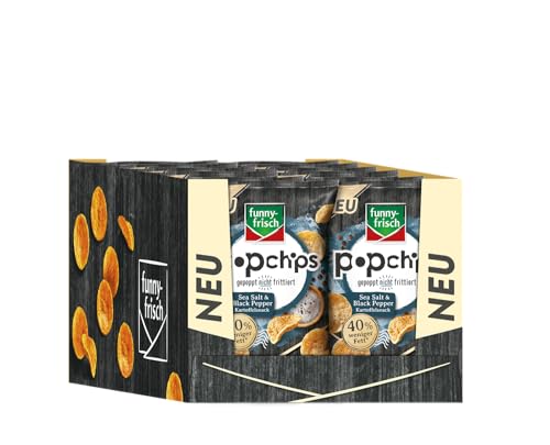 funny-frisch Popchips Sea Salt und Black Pepper, 12er Pack (12 x 80g) von Funny-Frisch