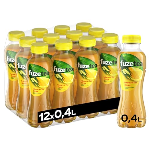 Fuze Tea Schwarzer Tee Zitrone Zitronengras - außergewöhnliche Fusion aus Tee und fruchtigem Zitronen-Geschmack - Tee aus nachhaltigem Anbau - Einweg Flaschen (12 x 400 ml) von Fuze Tea