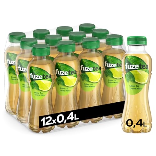 Fuze Tea Grüner Tee Limette Minze - außergewöhnliche Fusion aus Grüntee und fruchtigem Limette-Geschmack - kalorienarmer Tee aus nachhaltigem Anbau - Einweg Flaschen (12 x 400 ml) von Fuze Tea