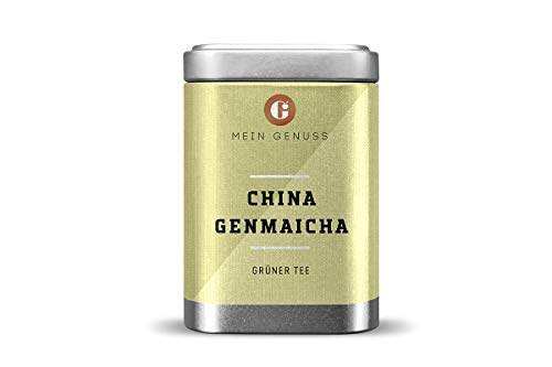 MEIN GENUSS China Genmaicha Grüner Tee - Chinesischer Grüntee - Hochwertiger Teegenuss - Mit geröstetem Naturreis - Malzig-warmes Röstaroma - Kaffee-Alternative mit wenig Koffein - Füllmenge: 45 g von MEIN GENUSS
