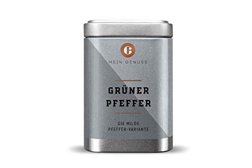 MEIN GENUSS Grüner Pfeffer, ganz - Mild und fruchtig im Geschmack - Zu Fisch, Meeresfrüchten und Geflügel - Für Pfeffer-Einsteiger - Füllmenge: 60g von MEIN GENUSS