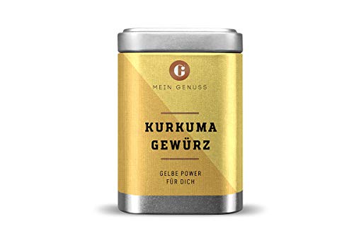 MEIN GENUSS Kurkuma Gewürz - Kurkumawurzel, gemahlen - Indische Kulinarik - Goldgelbe Farbe - Füllmenge: 90g von MEIN GENUSS