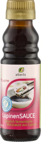 alberts Lupinensauce – Vegane Würzsauce aus Lupinen, Bio-Qualität – Alternative zu Sojasoße – Ohne Soja, Glutenfrei – Würzig & Herzhaft – Für Veganer, Vegetarier & Bio-Fans – 2 x 100 ml von alberts