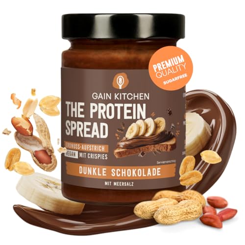 GainKitchen Erdnussbutter High Protein Creme Crunchy | Vegane Erdnuss-Schokocreme | Ohne Zucker & Palmöl | Ideal als Aufstrich, Topping und Protein Snack | 31% Eiweiß | 1x 265g GainKitchen Erdnussbutter High Protein Creme Crunchy | Vegane Erdnuss-Schokocreme | Ohne Zucker & Palmöl | Ideal als Aufstrich, Topping und Protein Snack | 31% Eiweiß | 1x 265g von GAIN KITCHEN