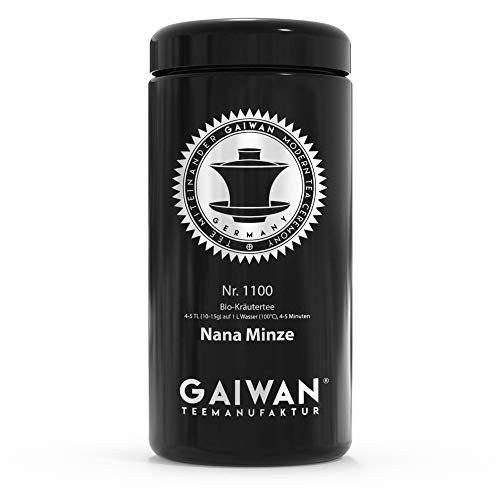 Große Teedose aus Glas für losen Tee, schwarz, luftdicht, 250 g, 500 g, 1000 g, beschriftet für Tee Nr. 1100 von GAIWAN von GAIWAN