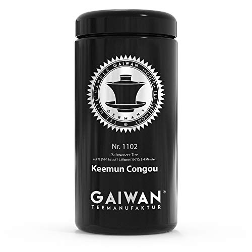 Große Teedose aus Glas für losen Tee, schwarz, luftdicht, 250 g, 500 g, 1000 g, beschriftet für Tee Nr. 1102 von GAIWAN von GAIWAN