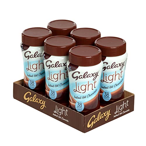 Galaxy Light Instant Hot Chocolate 210 g (6 Stück) 126 Portionen – Sofort kalorienarme heiße Schokolade nur 38 Kalorien pro Portion von Galaxy