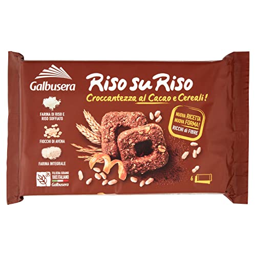 Galbusera riso su riso schoko Kekse mit Reis Schokolade & Orangenschale 220g von Galbusera