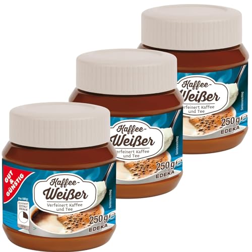 Gut & Günstig Kaffeeweißer verfeinert Kaffee und Tee 3er Pack (3x250g Dose) von GANIO