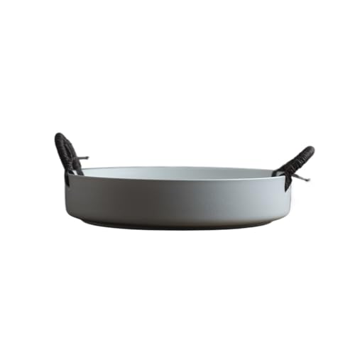 GAOWINLY Obstteller, Einfacher rustikaler Tragekorb zur Aufbewahrung von Brot und Snacks, exquisiter Keramik-Obstteller,für Küchentheke(White) von GAOWINLY