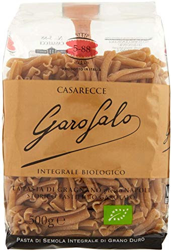 10x Garofalo Pasta di semola integrale di grano duro Bio-Produkt Casarecce N° 5-88 Vollkornnudeln hartweizengrieß Neapolitanische Pasta Packung mit 500g von GAROFALO