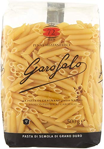 16x Garofalo Pasta di Gragnano IGP Penne Mezzani Lisce N° 72 Hartweizengrieß Pasta 100% Neapolitanische Pasta Kurze Pasta Packung mit 500g von GAROFALO