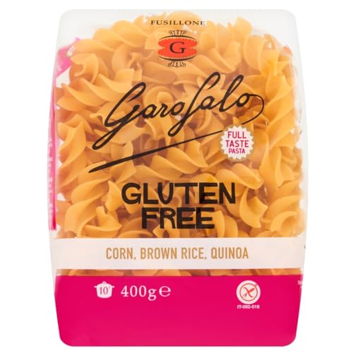 Garofalo Fusilione Glutenfrei 400g, kurze gedrehte italienische Pasta, gluten free Nudeln, ohne Gluten mit Mais, Reis und Quinoa, Fusili fertig in 9 Minuten von GAROFALO