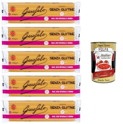 Garofalo Linguine,Glutenfreie Pasta aus Mais, Naturreis und Quinoa 5x400g + Italian Gourmet polpa 400g Garofalo Linguine,Glutenfreie Pasta aus Mais, Naturreis und Quinoa 5x400g + Italian Gourmet polpa 400g von GAROFALO