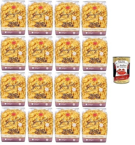Garofalo Mafalda Corta Glutenfreie Pasta,Glutenfreie Pasta aus Mais, Naturreis und Quinoa 16x400gr + Italian Gourmet polpa 400g Garofalo Mafalda Corta Glutenfreie Pasta,Glutenfreie Pasta aus Mais, Naturreis und Quinoa 16x400gr + Italian Gourmet polpa 400g von GAROFALO