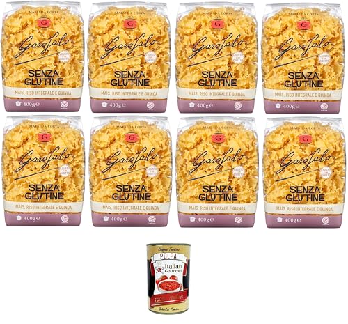 Garofalo Mafalda Corta Glutenfreie Pasta,Glutenfreie Pasta aus Mais, Naturreis und Quinoa 8x400gr + Italian Gourmet polpa 400g Garofalo Mafalda Corta Glutenfreie Pasta,Glutenfreie Pasta aus Mais, Naturreis und Quinoa 8x400gr + Italian Gourmet polpa 400g von GAROFALO