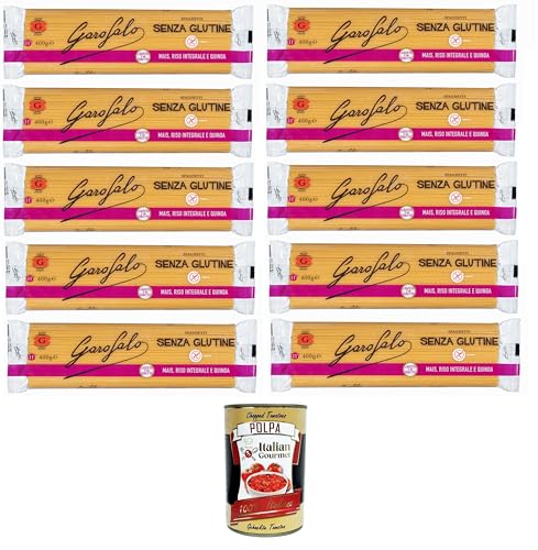Garofalo Spaghetti Pasta senza Glutine, Glutenfreie Pasta aus Mais, Naturreis und Quinoa 10x400gr + Italian Gourmet polpa 400g Garofalo Spaghetti Pasta senza Glutine, Glutenfreie Pasta aus Mais, Naturreis und Quinoa 10x400gr + Italian Gourmet polpa 400g von GAROFALO