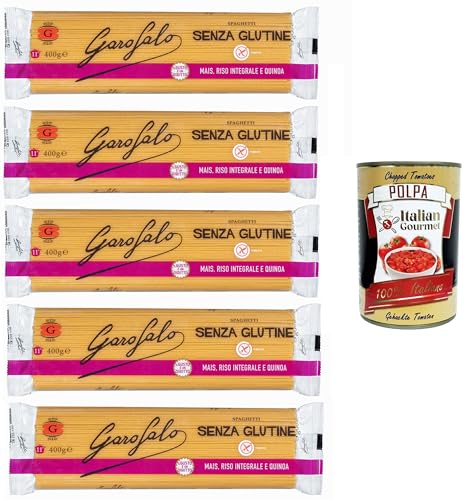 Garofalo Spaghetti Pasta senza Glutine, Glutenfreie Pasta aus Mais, Naturreis und Quinoa 5x400gr + Italian Gourmet polpa 400g Garofalo Spaghetti Pasta senza Glutine, Glutenfreie Pasta aus Mais, Naturreis und Quinoa 5x400gr + Italian Gourmet polpa 400g von GAROFALO