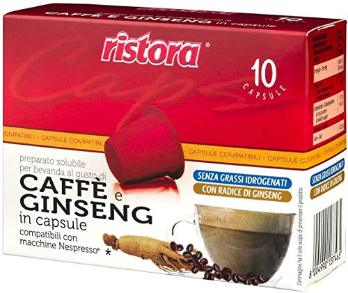 Nespresso kompatibel mit 120 Kaffeekapseln und Ginseng RISTORA von GATTOPARDO