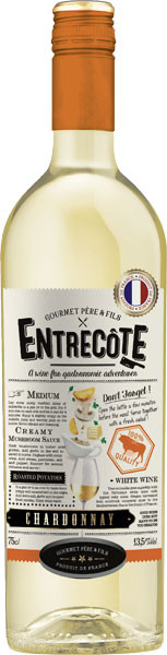Entrecôte Chardonnay Weißwein trocken 0,75 l von Les Grands Chais de France