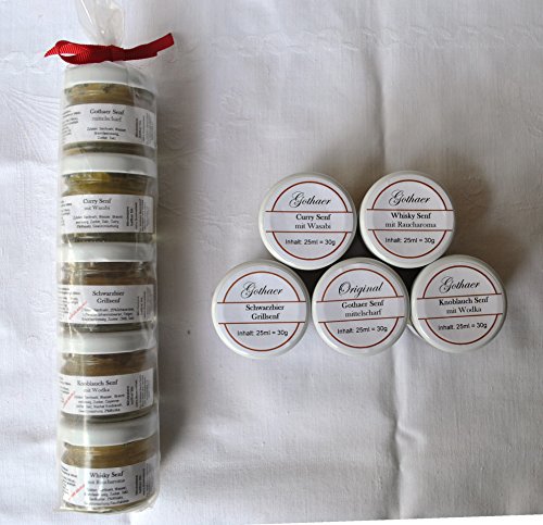 Gothaer-Senfspezialitäten-Geschenkrolle 5x25ml - Sortiment 1 Gothaer-Senfspezialitäten-Geschenkrolle 5x25ml - Sortiment 1 von Geko